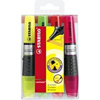 Marcador fluorescente STABILO LUMINATOR - Tinta líquida y duración XXL - Estuche con 4 colores